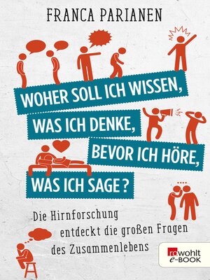 cover image of Woher soll ich wissen, was ich denke, bevor ich höre, was ich sage?